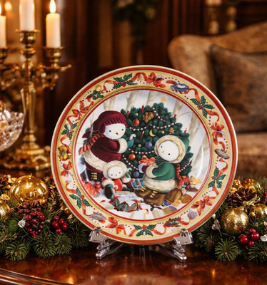 Sammelteller Prinzessinnenhaus 2000 Baum mit Frosty Friends verpackt Weihnachtsdeko