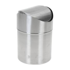 Poubelle en acier inoxydable poubelle à cosmétiques poubelle de table 1 litre...