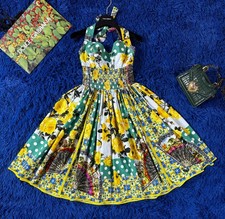 LEGENDARY! DOLCE&GABBANA DRESS IT42 sundress with elastic waist print Carretto
