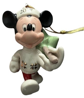 Lenox 2017 Disney Mickey Mouse Porcelain Christmas Trimming the
