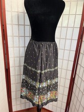 Vintage whimsygoth grunge cottagecore 90 s floral and black slip skirt S