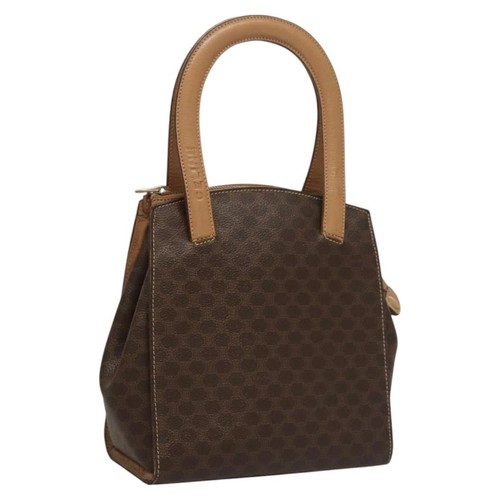 Celine Macadam Canvas Handtasche PVC Leder braun gold authentisch ar13467