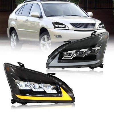 Pair LED Headlights Fit For Lexus RX330 350 400H 2004-2009 Front Lamps Assembly