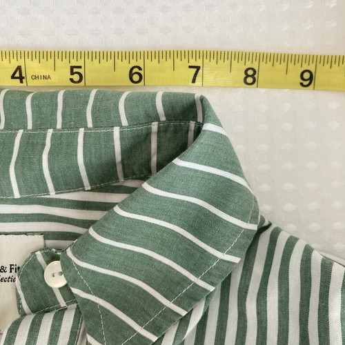 Abercrombie & Fitch Womens Button Up Shirt Green Stripped Cropped Oxford Size S - Picture 11 of 19