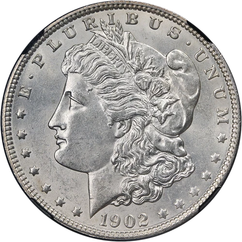 1902-P Morgan Silver Dollar Original Bag Fragment NGC Brilliant Unc