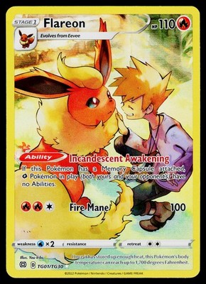 Flareon TG01/TG30 Holofoil SWSH09: Brilliant Stars Trainer Gallery Near Mint
