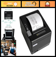 80mm Thermal Receipt Printer with Auto Cutter, USB/Ethernet, ESC/POS, Windows/Ma