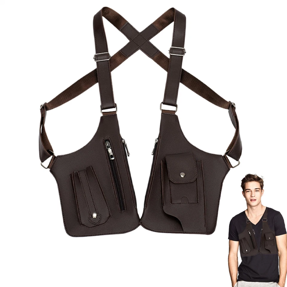 Регулируемый противоугонный подмышек наплечная сумка PU кожаный бумажник кобура сумка - Изображение 4 из 4