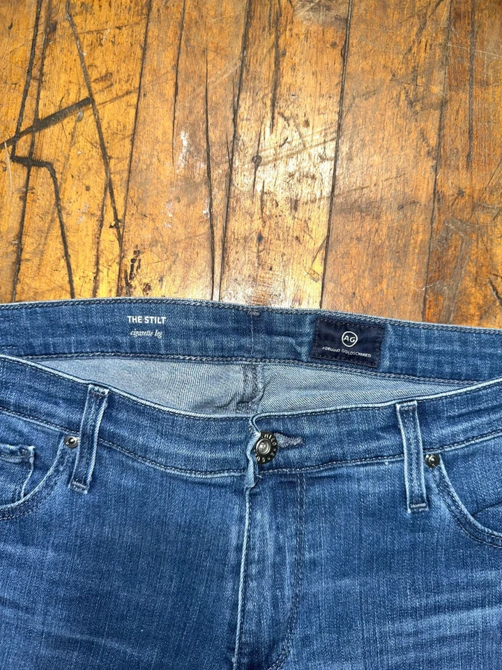 Pantalones de mezclilla AG Adriano Goldschmied para hombre 32R azul zanco pierna de cigarrillo preppy Foto 4 de 4