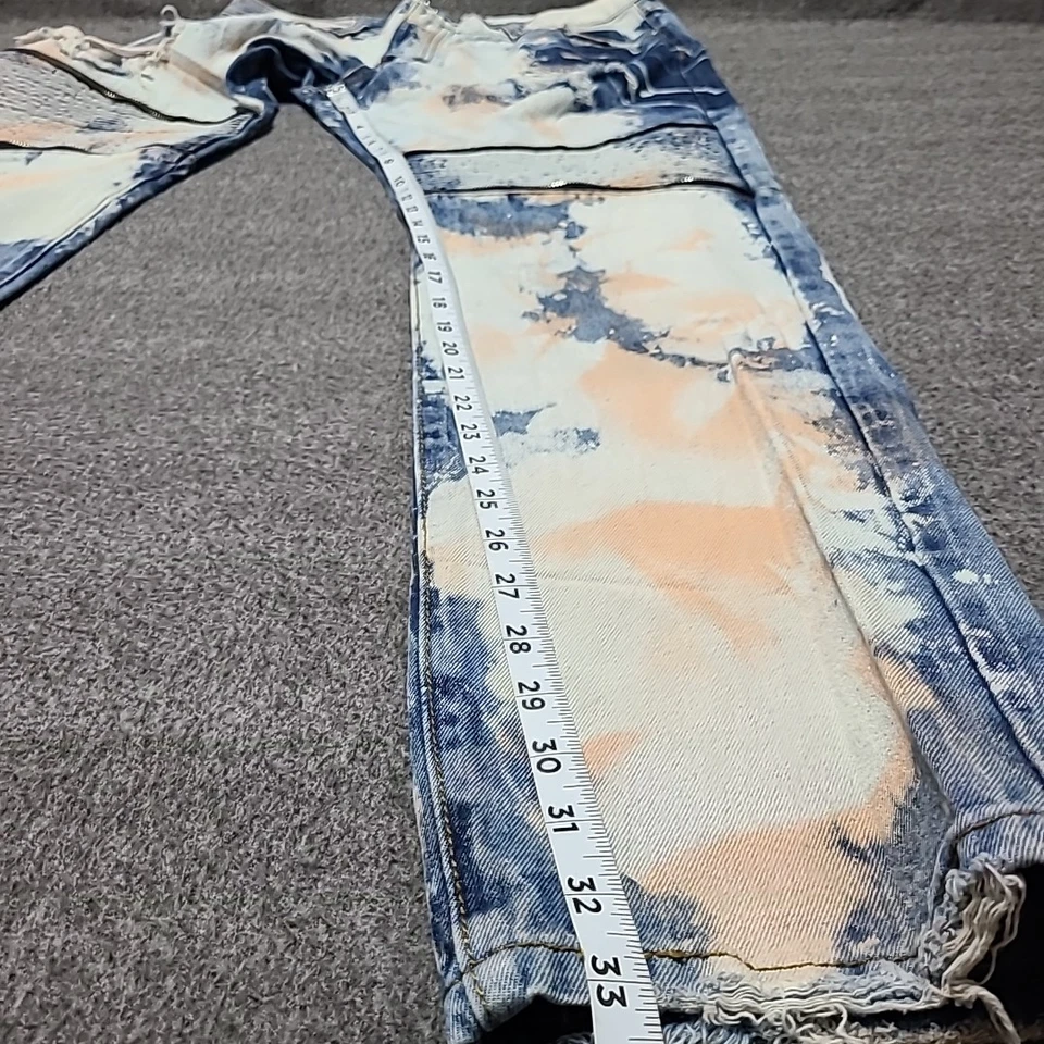 Pantalones de mezclilla Rogue vintage para hombre 40x34 multicolor desgastados parcheados descoloridos holgados grunge Foto 2 de 4