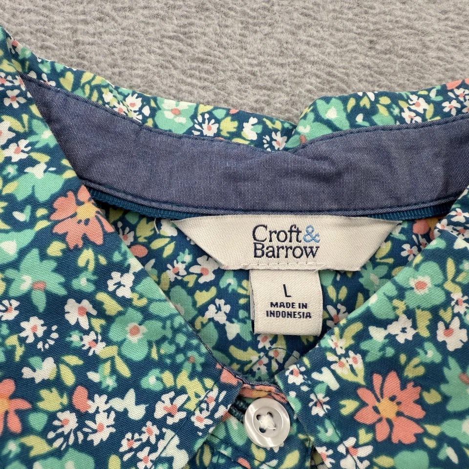 Camisa Croft & Barrow Mujer Grande Colorida Floral Ditsy Botón Delantero Manga Larga Foto 3 de 4