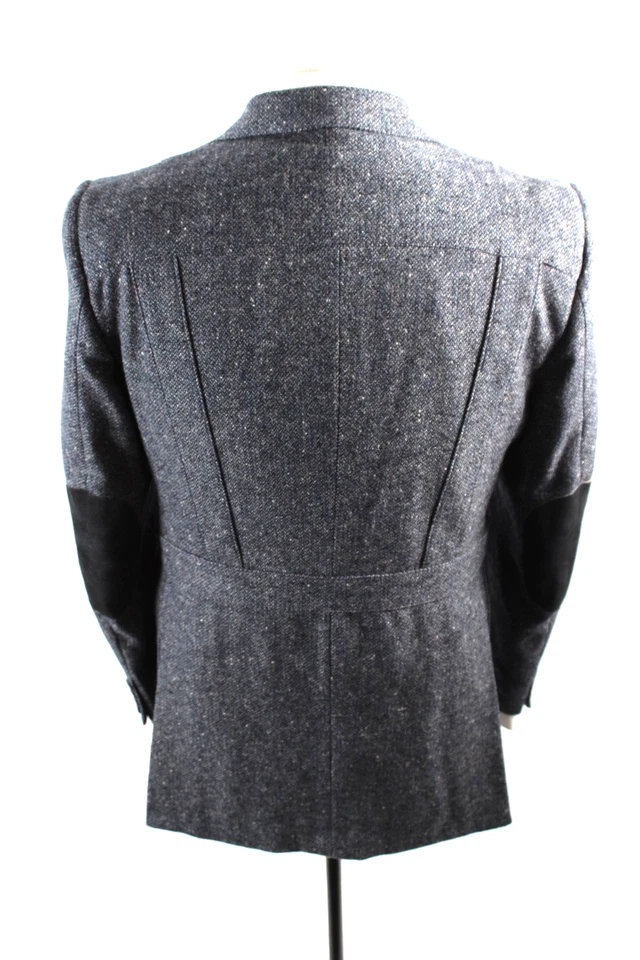 Traje de hombre vintage años 70 de lana con cinturón trasero 3 piezas talla 38 gris oscuro Foto 4 de 4