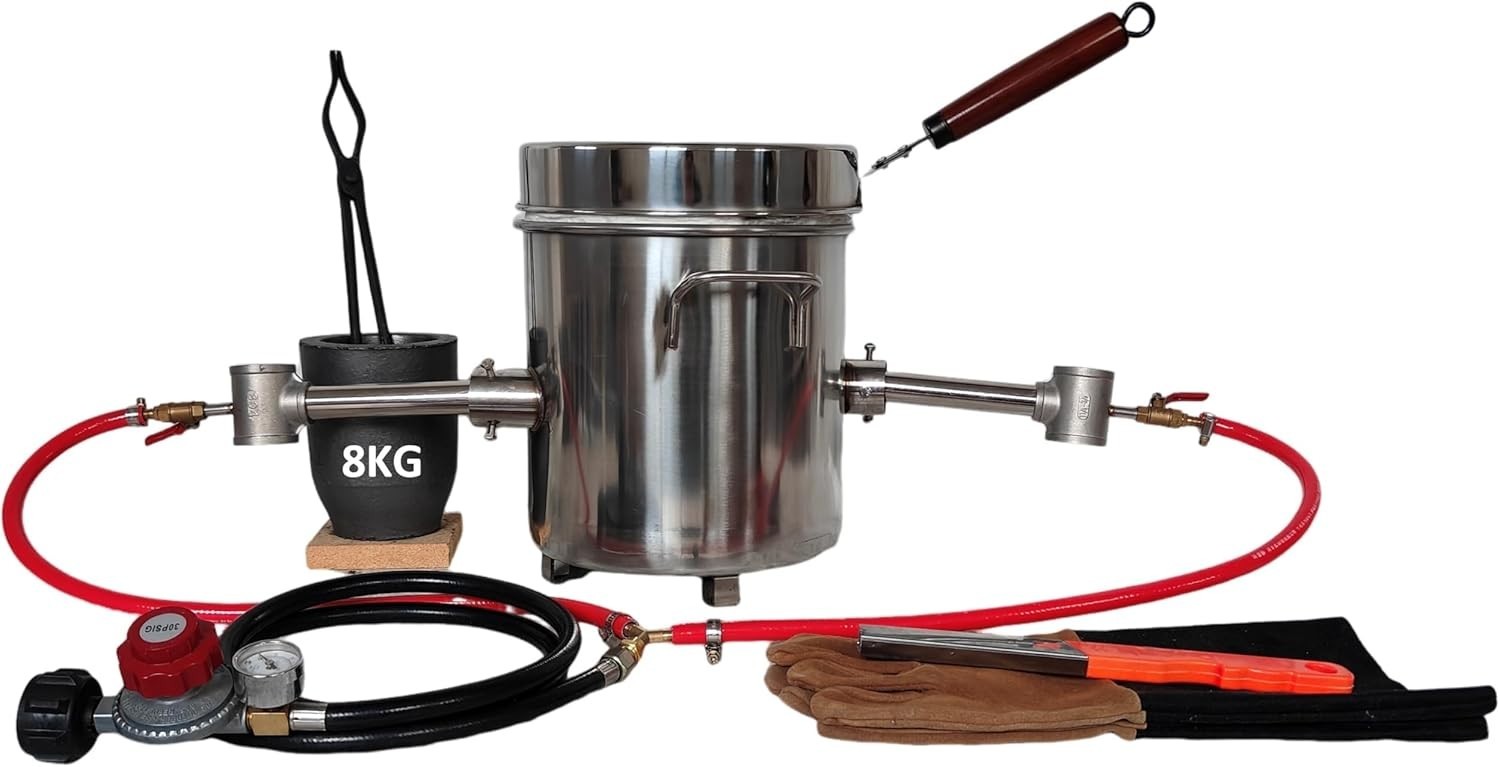 8 KG Gas Metal Melting Furnace  Propane Forge Casting Brass Crucible Blacksmith