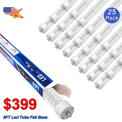 96 Inch Single Pin Traditional T8 T12 Fluorescent Replacement Tubes 144W 6500K