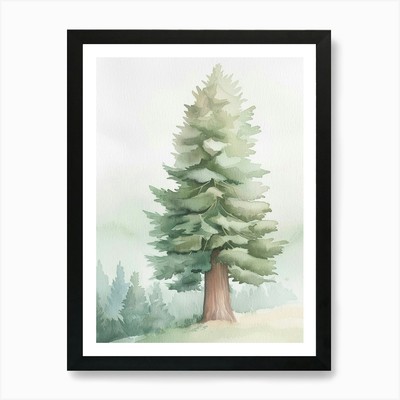 Mammutbaum atmosphärisches Aquarell gerahmtes Wandbild Poster Leinwanddruck Bild
