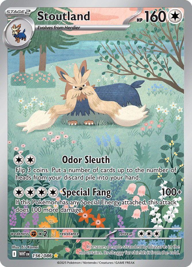 1x Stoutland - 156/086 - Illustration Rare NM-Mint Pokemon SV10.5b - White Flare