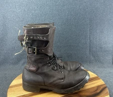 Original 1940s WW2 US Military Brown Double Buckle Boots Sz 10.5B GW