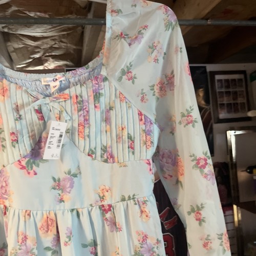 Sugar And Jade Tween Girls Long Puff Sleeve Floral Fit And Flare Dress Size XXL - 第 8/9 張圖片