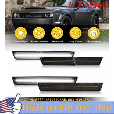 4/8x For 18-22Dodge SRT Challenger RT Widebody White LED Front Side Marker Light