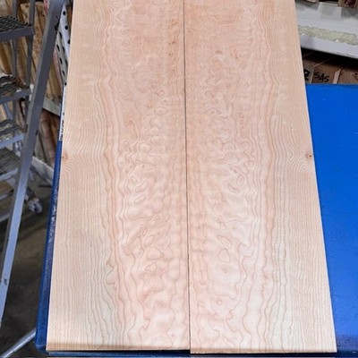 Quilted Maple 1/2'' Quilt DENSE Bookmatch KD Big Leaf 22''x15''x.5'' Fig Carve Top