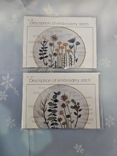 Lot Of 2 Embroidery DIY Art Kit  Handwork Kit. Floral Theme