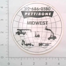 Vintage Pettibone Midwest Equipment Chicago Illinois Advertising Sticker Decal