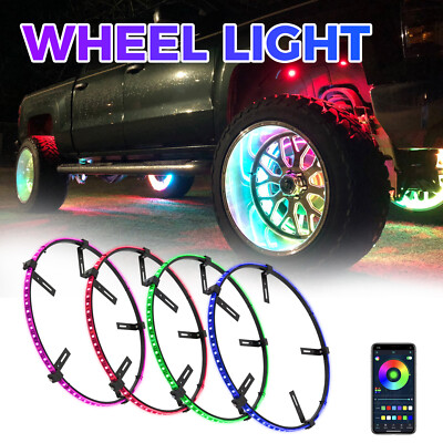 4PCS 17 RGB LED Wheel Ring Lights with App & Remote | Xprite