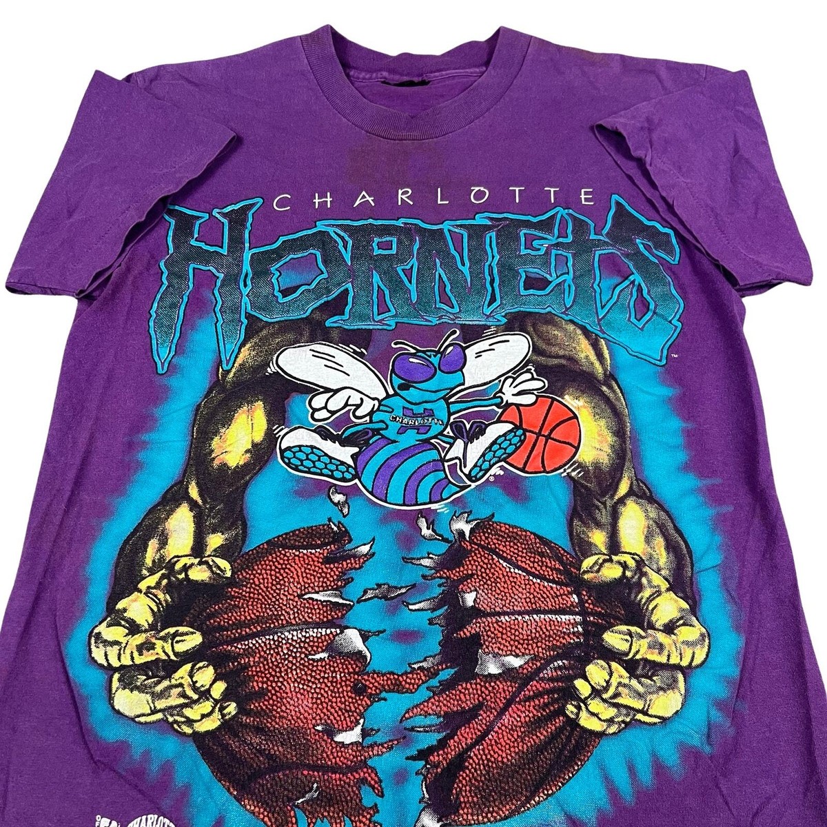 Vintage 90s Charlotte hornets mjt magic Johnson breakthrough nba t 