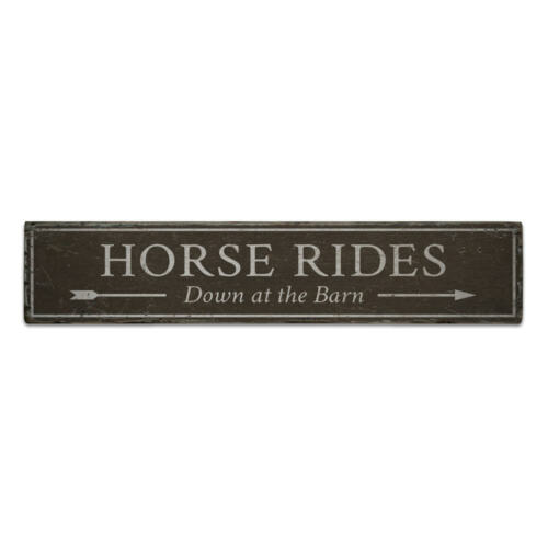 Horse Rides Vintage Distressed Sign, Personalized Wood Sign - Picture 2 of 2