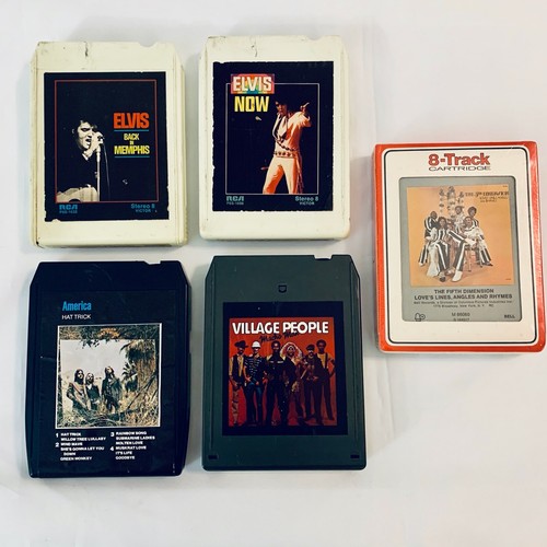 5 VINTAGE 8 Track Tapes 2 Elvis,America,Village People & The 5th Dim Not Tested - Bild 1 von 12