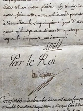 LOUIS XV SIGNED TRANSFER OF ESTATES & TERRITORIAL RIGHTS: 2 Parchments from 1774