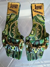 Jeffrey Campbell Chantria Green Multi Summer Mule - Size 7