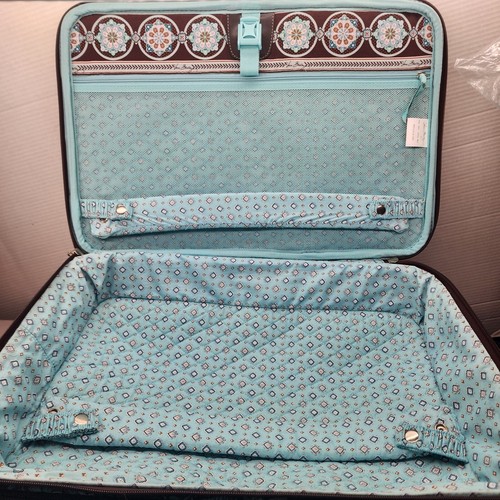 Vera Bradley Womens Blue Floral Roller Quilted Luggage Suitcase - Picture 17 of 24