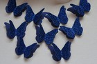 25 ROYAL BLUE GLITTER, SHIMMER 3D BUTTERFLY WEDDING CONFETTI TABLE DECORATION