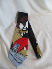 Vintage 1997 Looney Tunes USPS Stamp Collection Tasmanian Devil Taz Necktie Tie