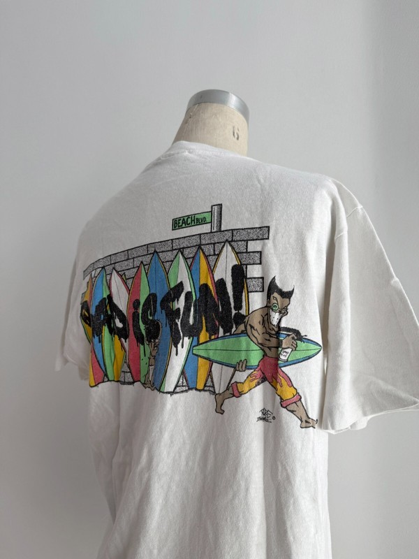 ⭕ 90s Vintage LIFE'S A BEACH T-shirt : surf skate zorlac santa cruz jams
