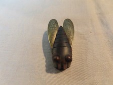 Vintage marked Chinese metal Cicada ink cartridge box