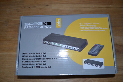 SpeaKa Professional 6 Port HDMI-Matrix-Switch - Spliter- /Switch-Funktion