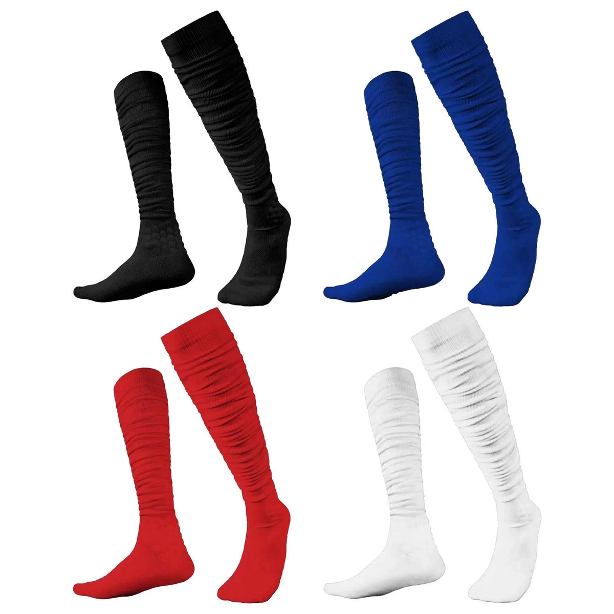 We Ball Sports Scrunch Football Socks, Extra Long Padded Sports Socks for  Men