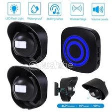 Waterproof 656ft Wireless Driveway Alarm Motion Sensor Alarm Indoor Outdoor US