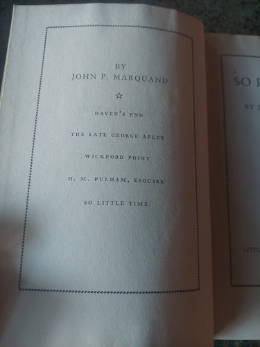So Little Time John P Marquand 1943 Hard Cover - Picture 4 of 10