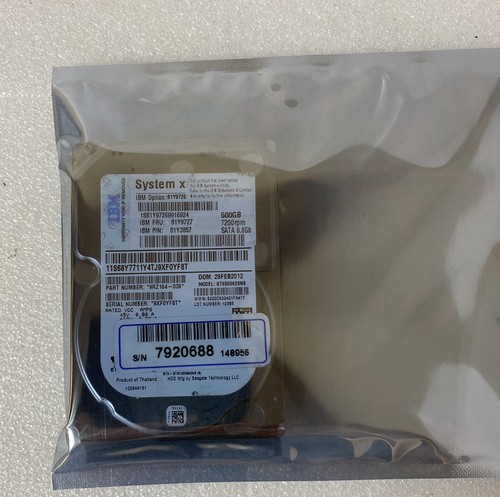 IBM SYSTEM X 500GB 7.2K RPM 6Gbps 2.5” SATA SEVER HDD (81Y9727) - Picture 3 of 3