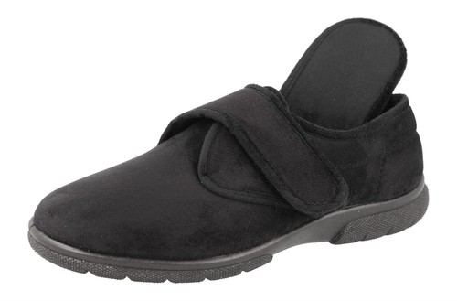 Men'S Slippers / House Shoes (Daniel)2V Wide Fit By Db Shoes in Black - Picture 5 of 9