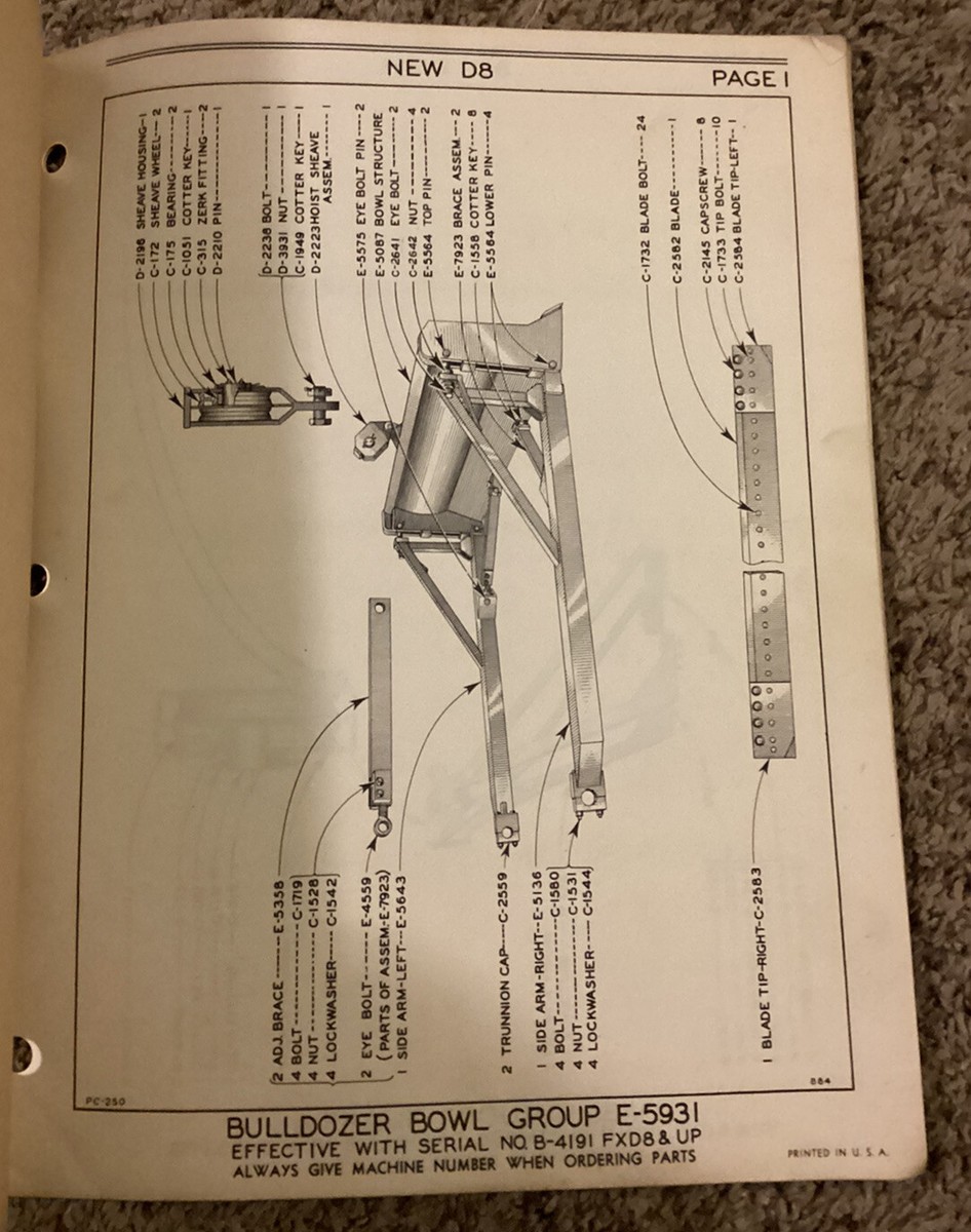 専用⭐️ Vintage Le Tourneau Model FXD8 Bulldozer Parts Catalog | eBay