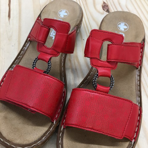 Rieker sandali antistress donna 39 slide due cinturini slip on mules comodi rossi - Foto 6 di 16