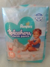 Swim Diapers Pampers Splashers, Disposable Size Medium, 20-33 Pounds New, Sealed