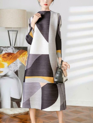 Womens Large Swing Long Loose Fit Skirt Colorful Printed Designers Causal Dress  - Bild 13 von 14