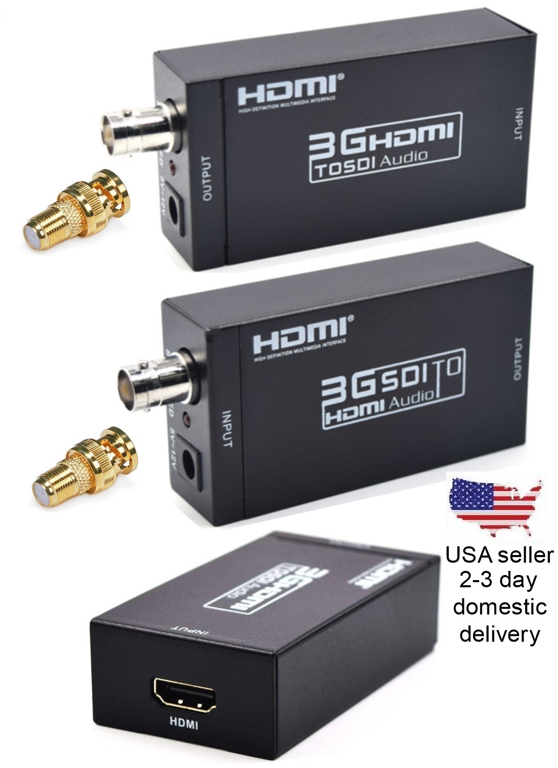 Forvirre dagsorden Lav aftensmad HDMI over single SDI or RG6 Coax Cable Extender Balun Sender Receiver BNC  328ft | eBay