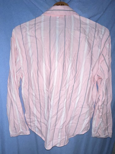 Victoria’s Secret Silky Pink Striped Sleep Pajama Lounge top “Dream” Small Low $ - Picture 9 of 12