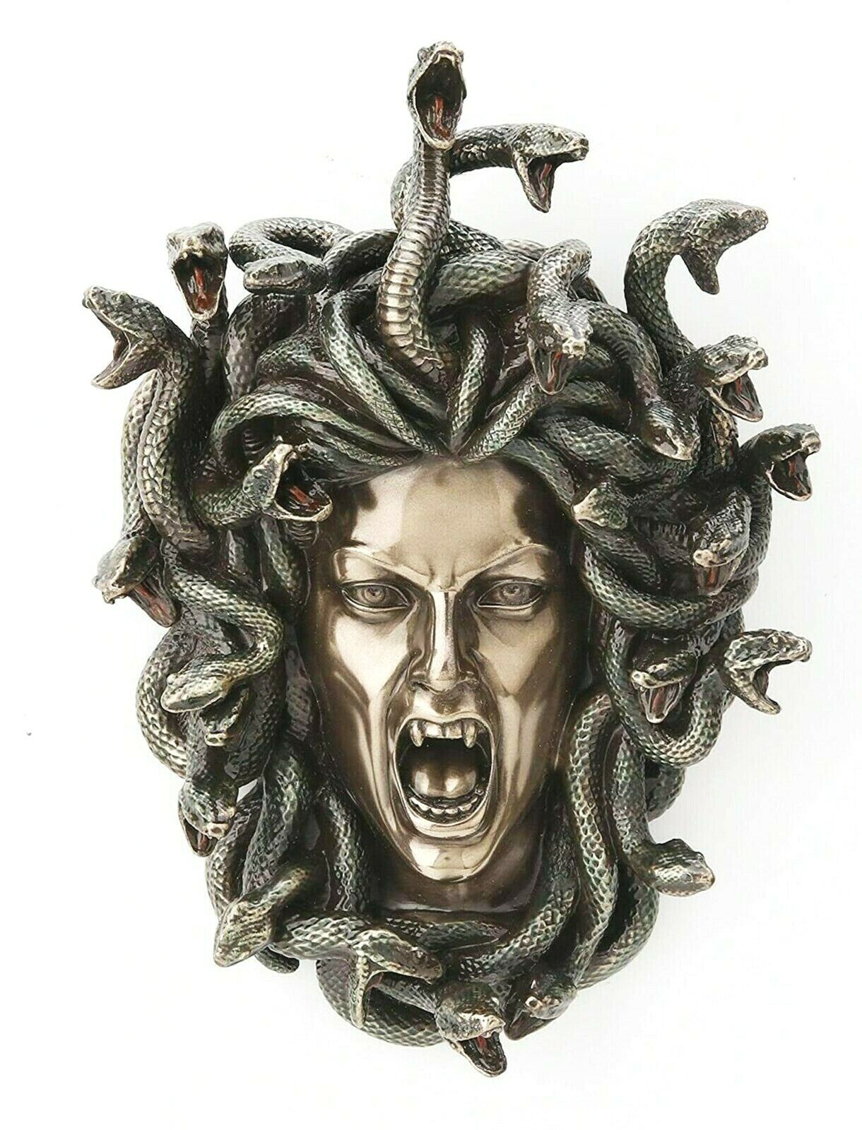 Medusa Gorgon Mask Statue Greek Mythology Monster Marble 